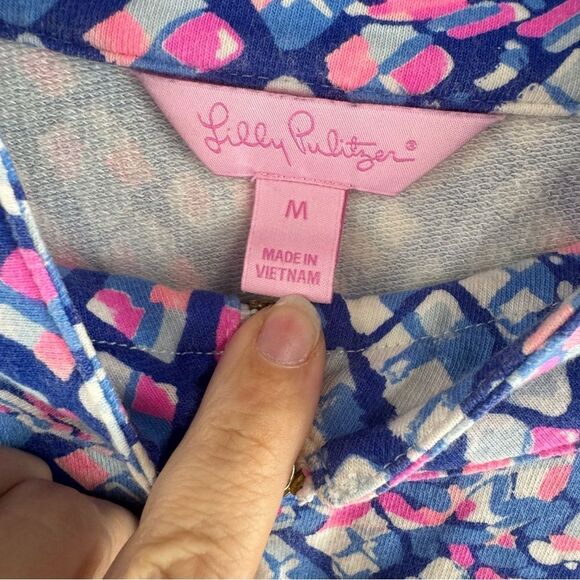 Lilly Pulitzer Skipper Royal Purple Popover 1/2 Zip Sweatshirt Top - Picture 9 of 10